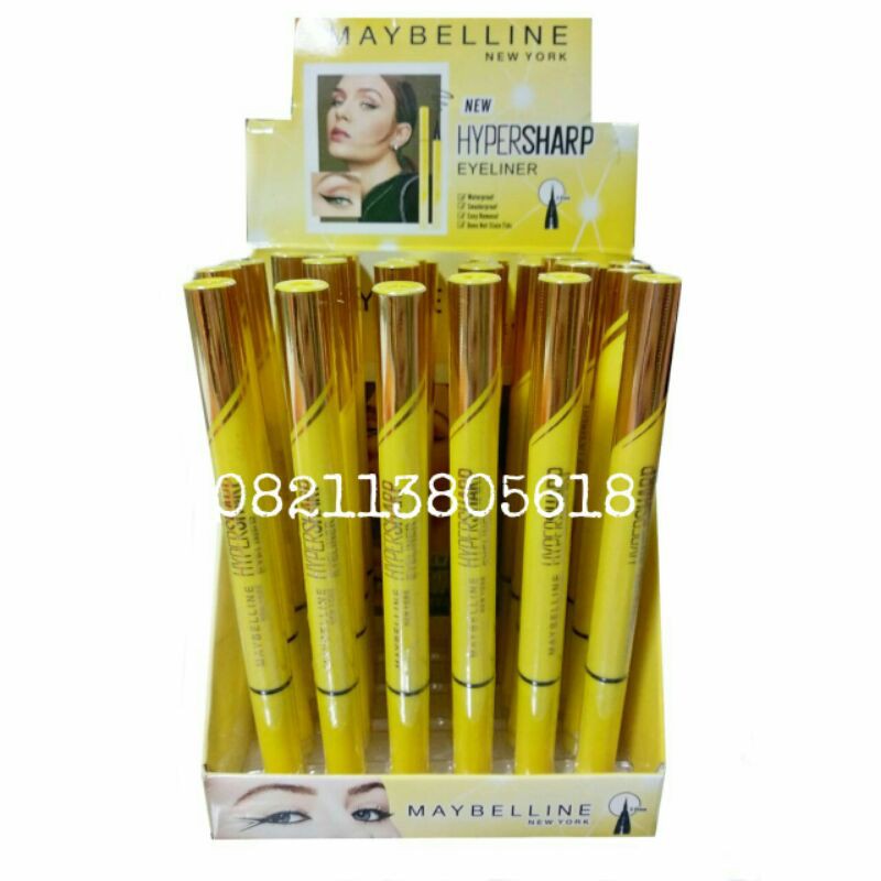 [ PERBOX ] EYELINER SPIDOL MAYBELLINE EXTRA HEAVY VOLUM EXPRESS DAZZLING BLACK KUNING