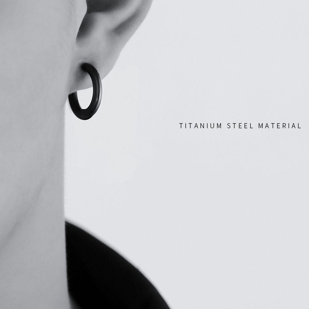Anting Klip Tanpa Tindik Bahan Titanium Steel Warna Solid Untuk Pria Dan Wanita