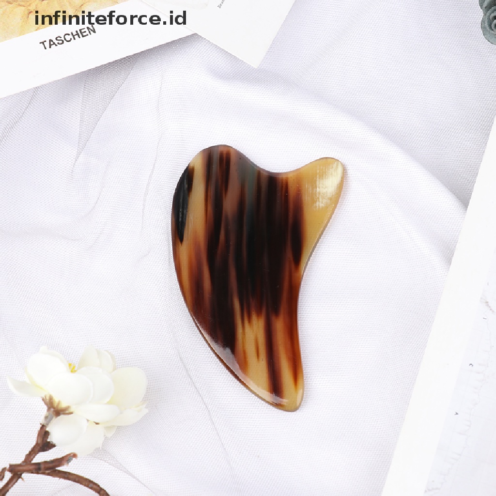 (infiniteforce.id) Alat Pijat Gua Sha Bahan Tanduk Kerbau Alami Untuk Wajah / Leher / Tubuh