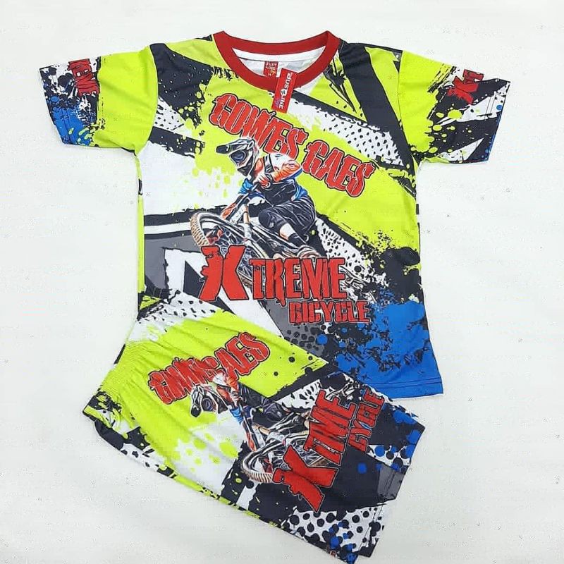 SETELAN BAJU ANAK BOBA#BAJU BOBA ANAK#stelan motor cross size 4-14 umur 2-7 thn