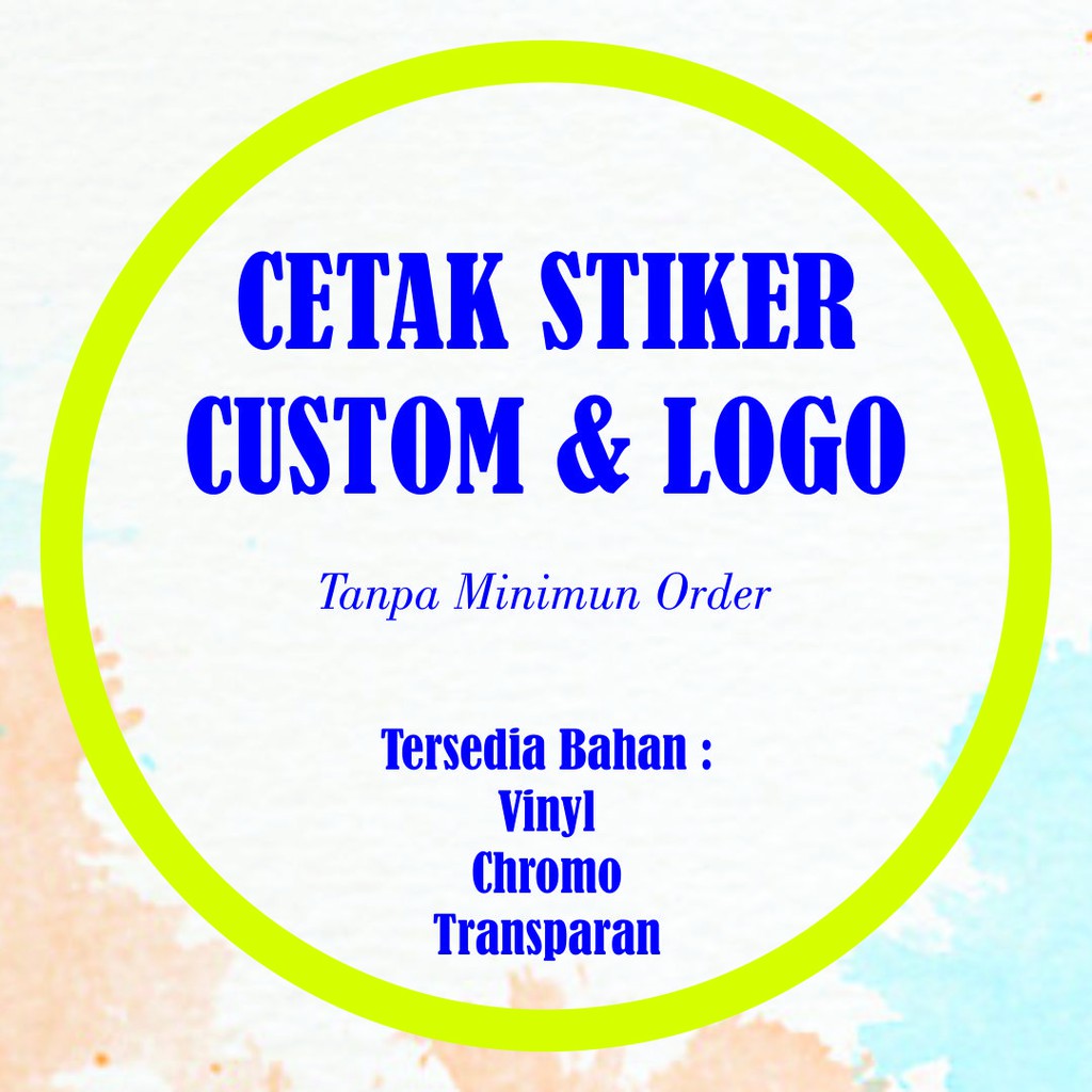 

Cetak Stiker Langsung Jadi A3+ TANPA MINIMUM ORDER - VINYL - CHROMO - TRANSPARAN