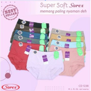 Sorex Celana dalam wanita 1238 1239 1248 M L EL QL EQL QQL QXL /Cd Sorex Celana Dalam Wanita Premium Super Soft Sorex / Celana dalam wanita sorex