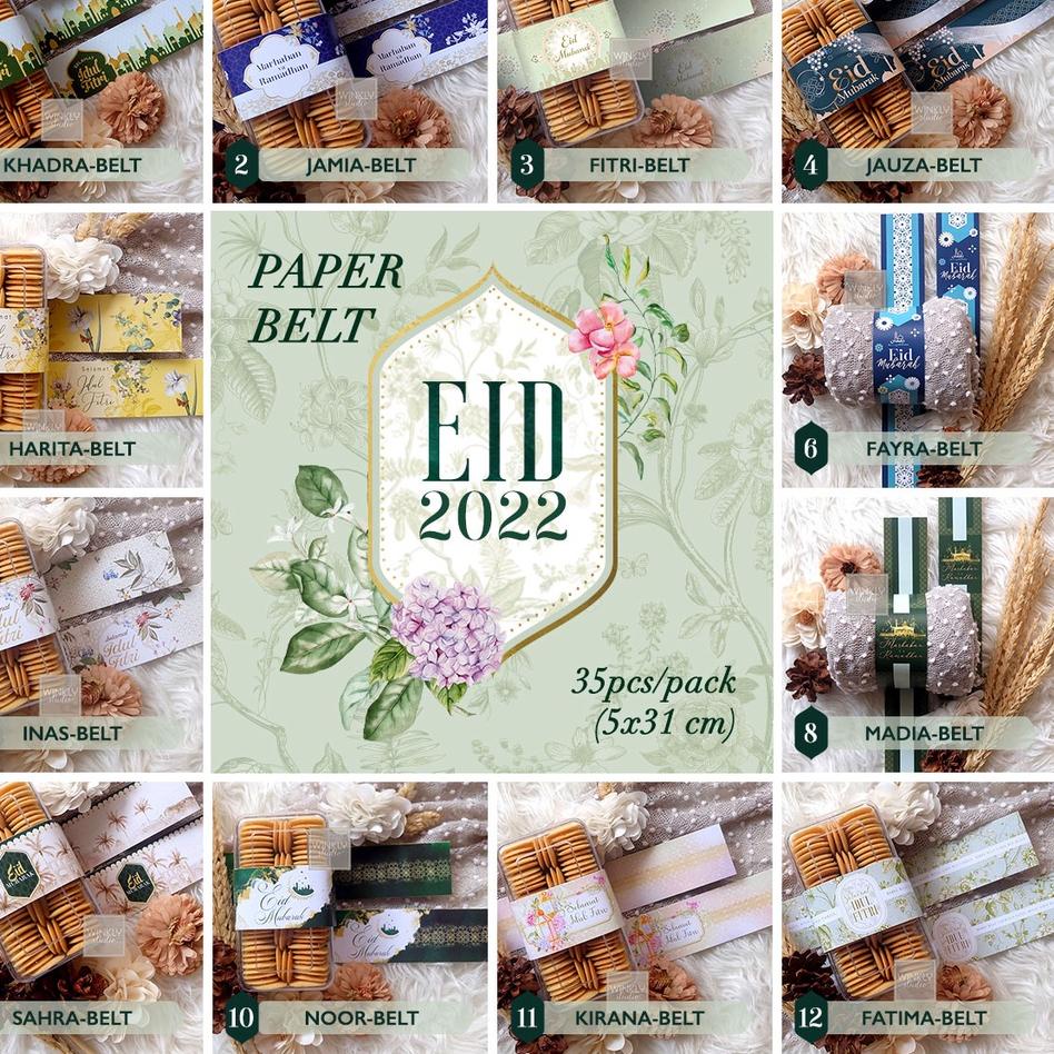 

☟ 35pcs Paper BELT Lebaran 2022 / Sabuk TOPLES Idul Fitri / Label Panjang Hampers Ramadhan ♢