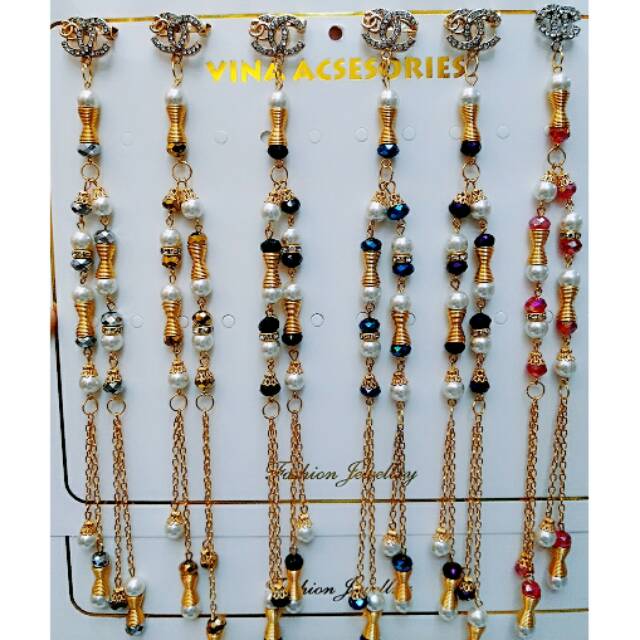 ISI 6 PCS BROOCH DAGU CHANEL CRISTAL DIAMOND