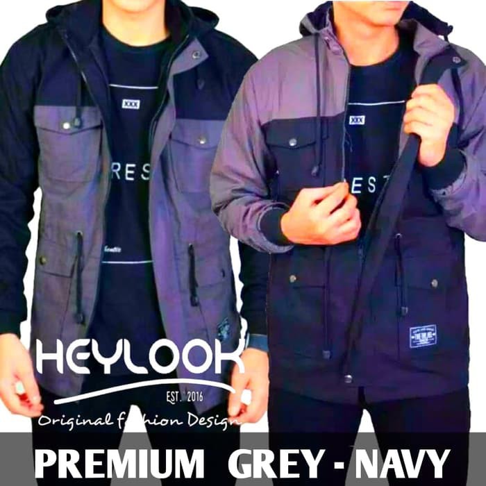 JAKET BOMBER PATCH ORIGINAL PARKA CANVAS MACBETH VANS HARRINGTON - Hitam