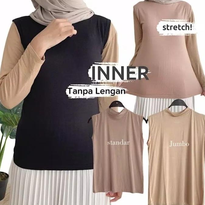 Manset Tanktop Turtle neck (Dalaman Atasan Wanita Krah Bulat) Free Size