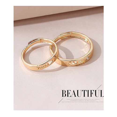 LRC Cincin Fashion Gold Color Fish-shaped Pattern Ring Set Y65678