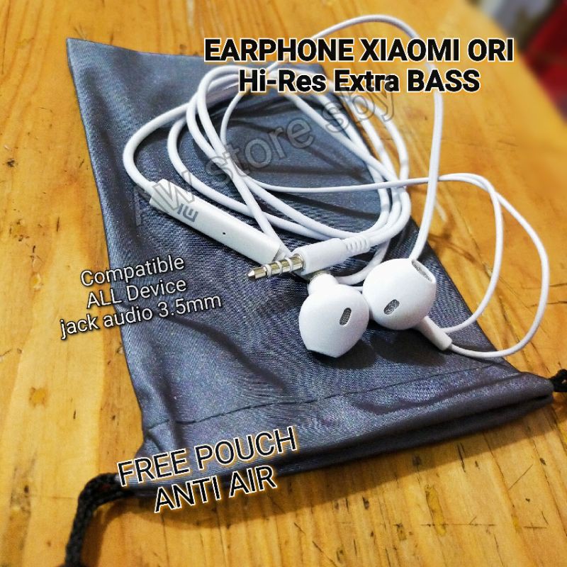 Earphone Xiaomi Extra Bass Headset Redmi note 7 note 8 note 9 [FREE POUCH WATERPROF]