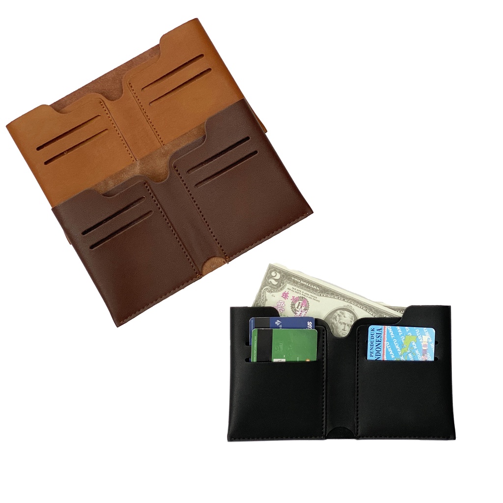 Simply Wallet | Dompet Elegan Minimalis | Bisa di custom logo/tulisan (SHELBY)
