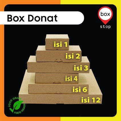Box Donat - Kotak Donat - Dus Donat Donut - Coklat- Isi 2 (50 Pcs)