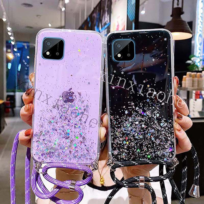 Case Tali Nagita Realme 8 8 5G 8 Pro C11 C12 C15 C20 C21 C25 C25S Narzo 30A Lanyard Glitter Gantung