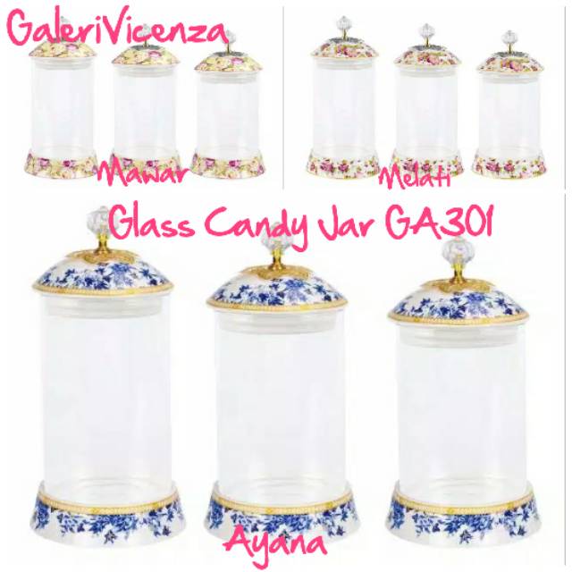 (VICENZA-ORI) Glass Candy Jar GA301