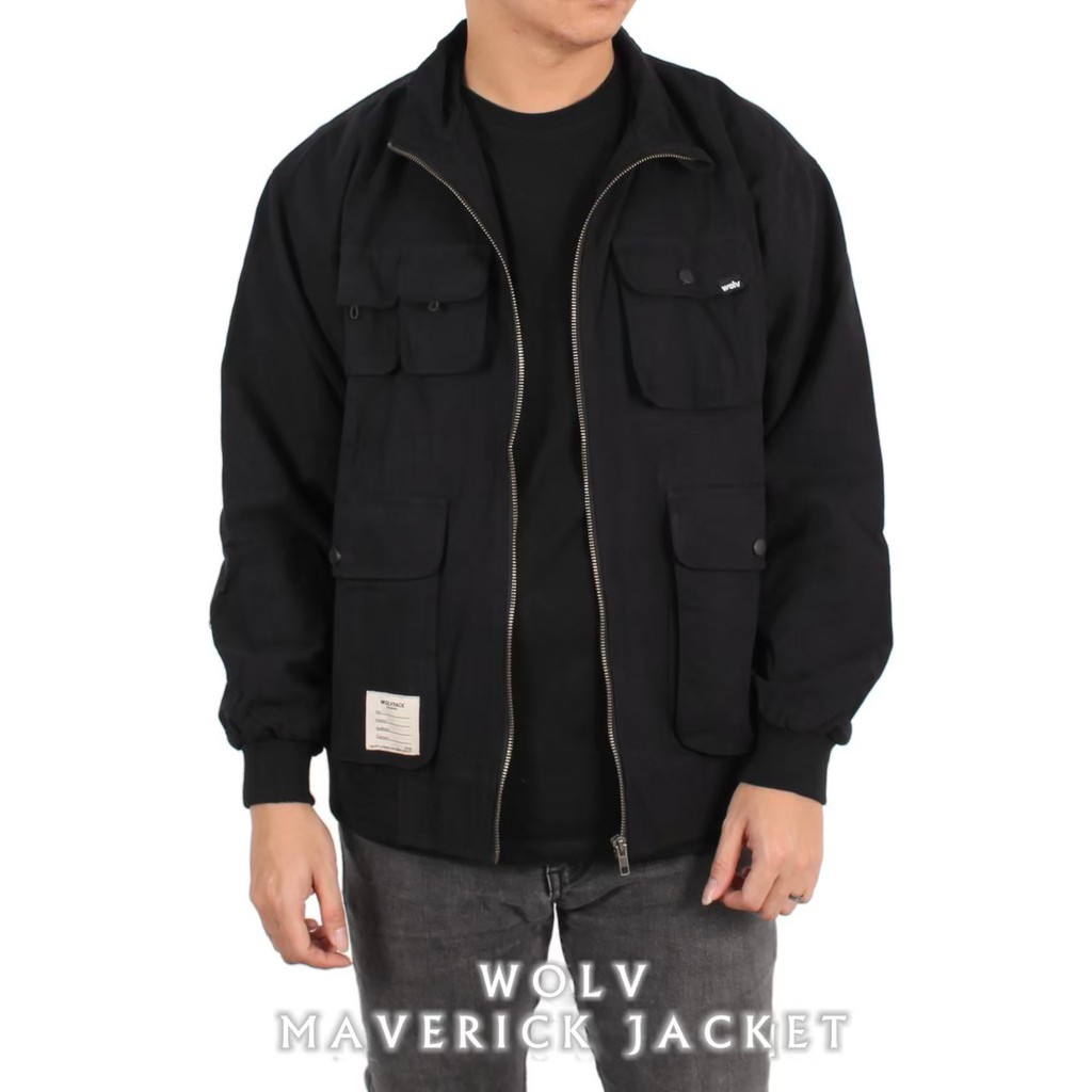 WOLV ORIGINAL MAVERICK JAKET ori jaket pria warna hitam seri WLM174