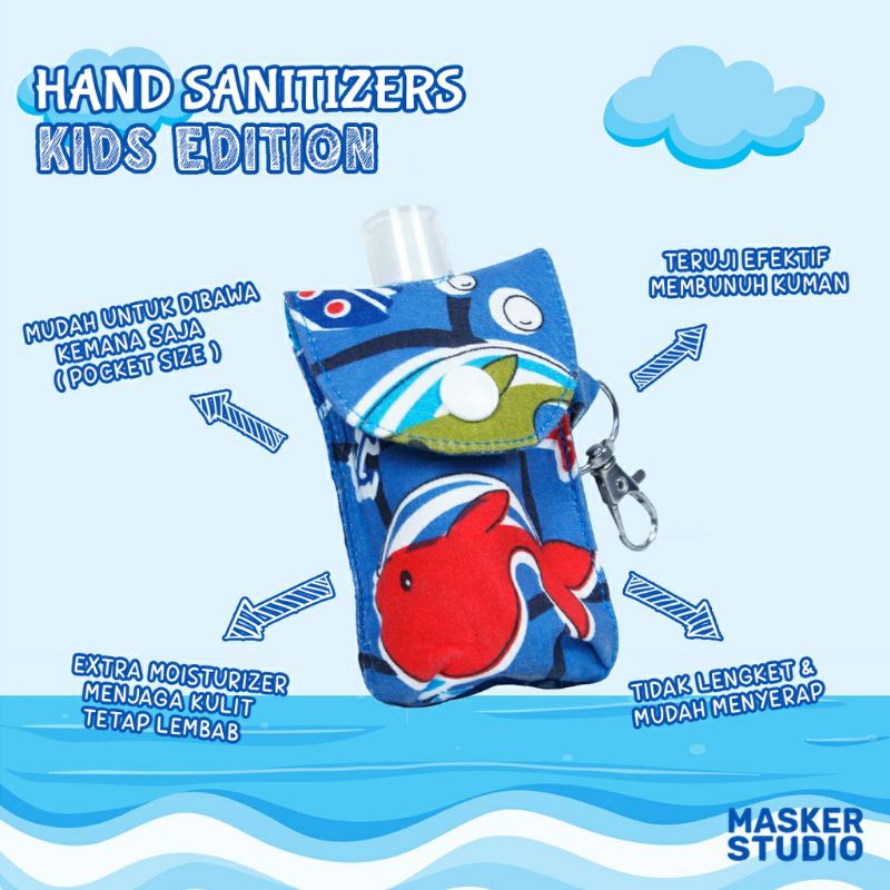 Hand Sanitizer + Tempat Holder Cover Gantungan Anak (Termasuk Hand Sanitizer 30ml) by Masker Studio