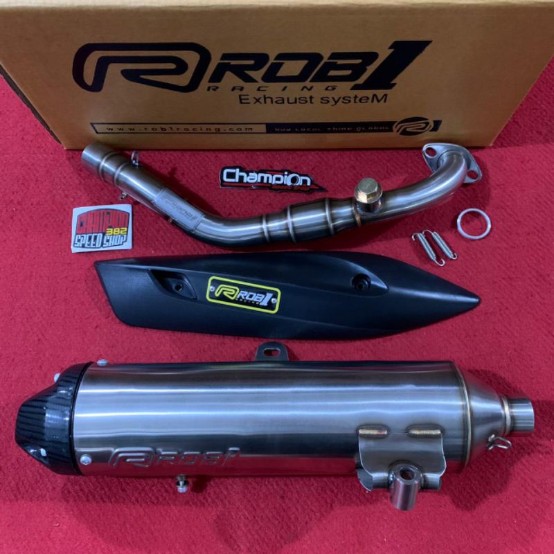 Knalpot Standar Racing Stainless Cup V Megabomb ROB1 Racing Yamaha NMAX Old Spek BORE UP 180cc-200cc