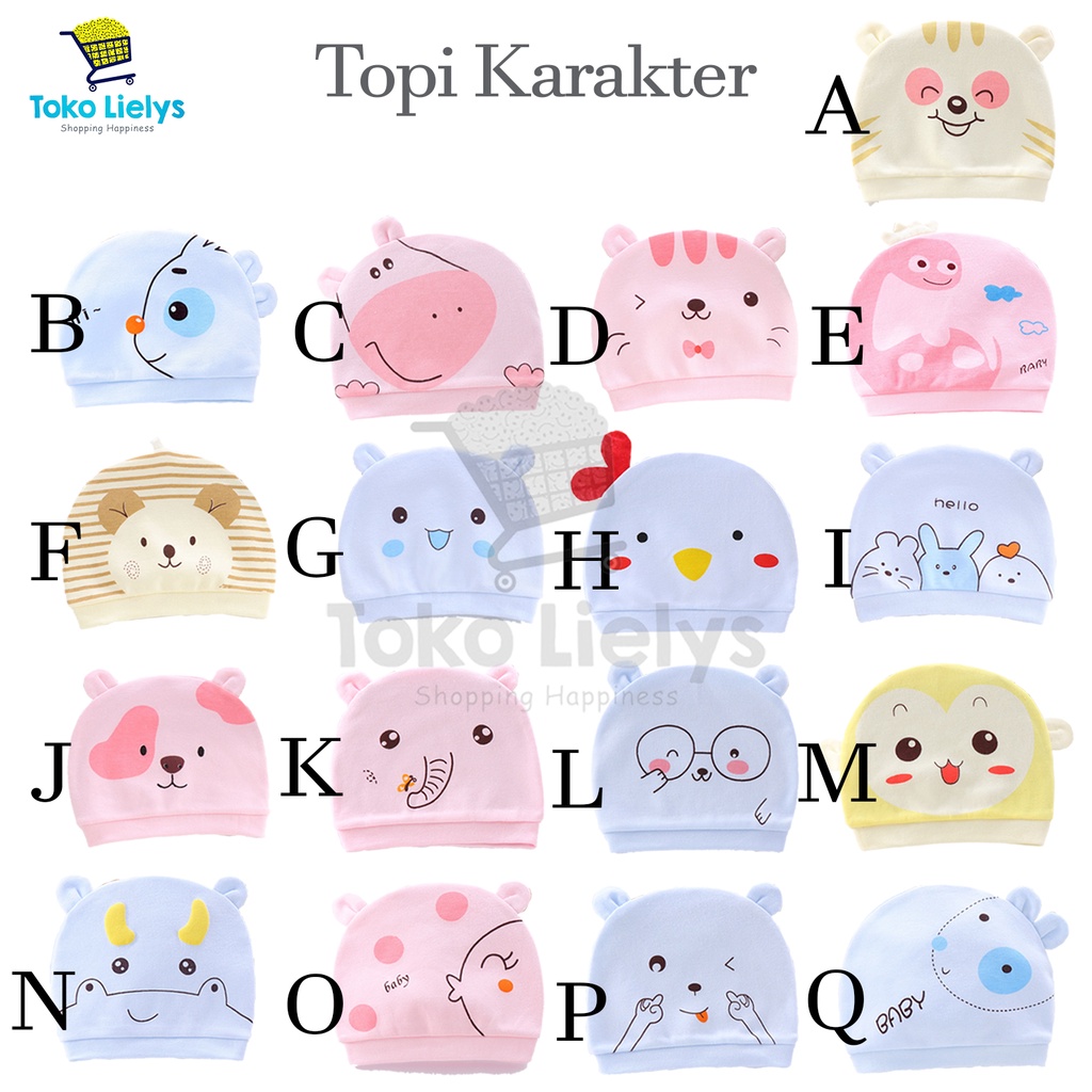BEBELLE TOPI BAYI LUCU TOPI BAYI TOPI TELINGA TOPI BAYI BERGAMBAR NEWBORN BABY HAT