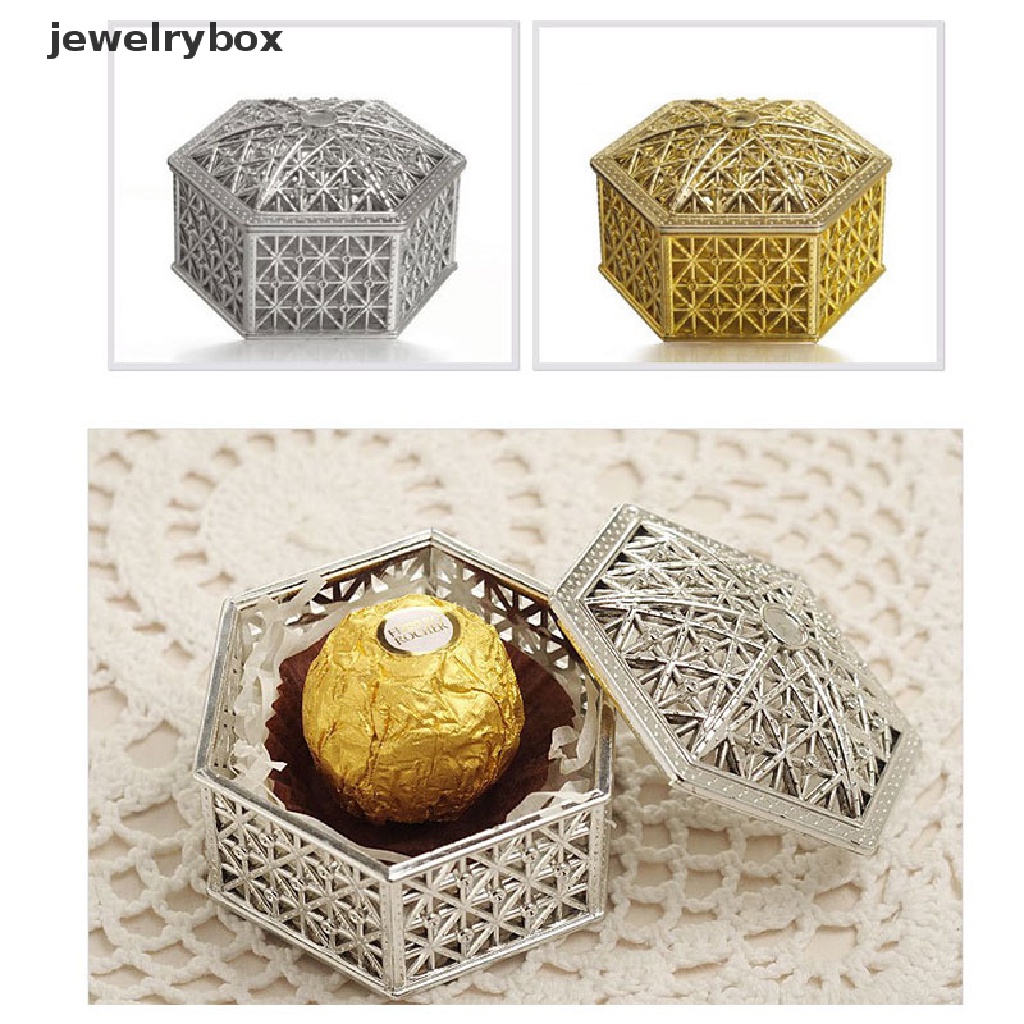 Kotak Permen / Kue Mini Model Hollow Foil Emas Untuk Hadiah Bayi