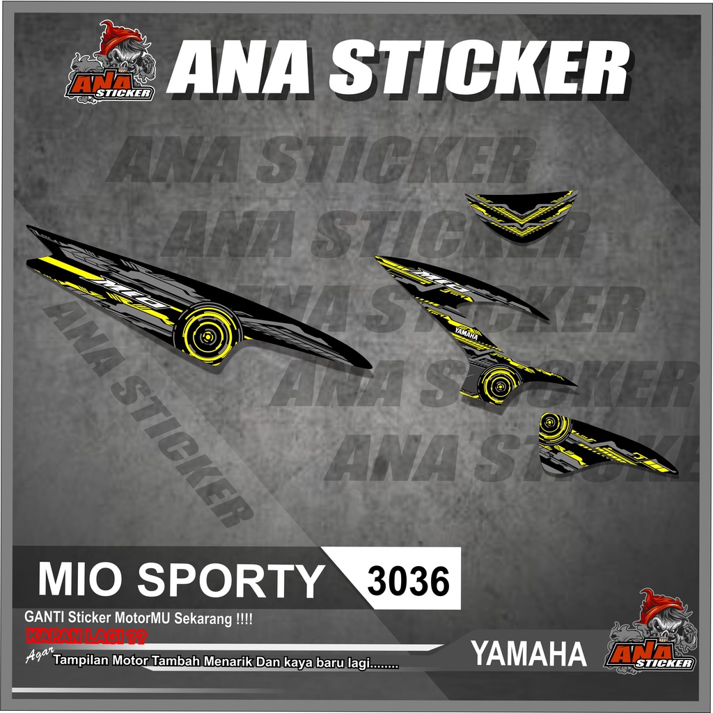 3036 Striping Yamaha Mio Sporty - Striping Variasi List Mio Sporty Semi Full Design Grafis