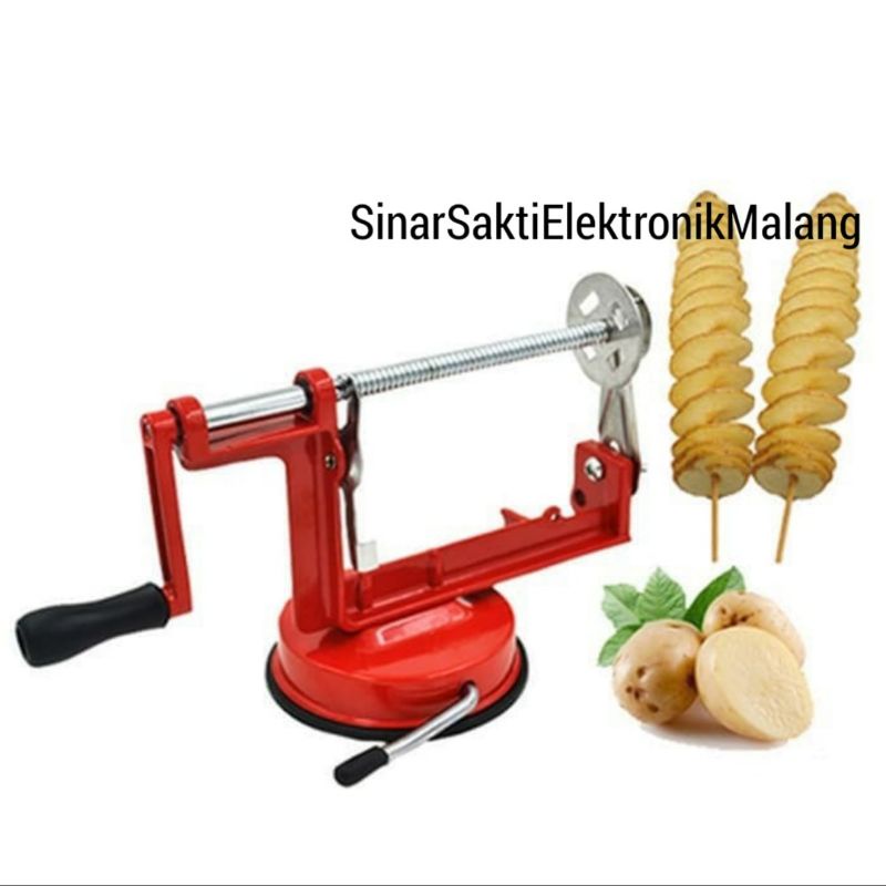 Alat Pemotong Kentang Spiral Stainless Steel Potato Maker Slicer Potong Kentang Buat Jualan