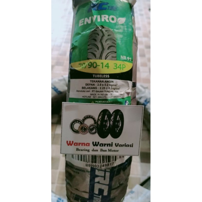 Ban Motor IRC ENVIRO 70 / 90 ring 14 TUBELESS
