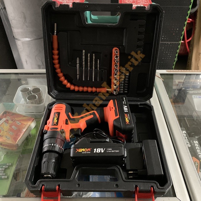 Bor Cordless Baterai 18V 18 Volt XENON CDID 1845 18V Impact Cordless Drill