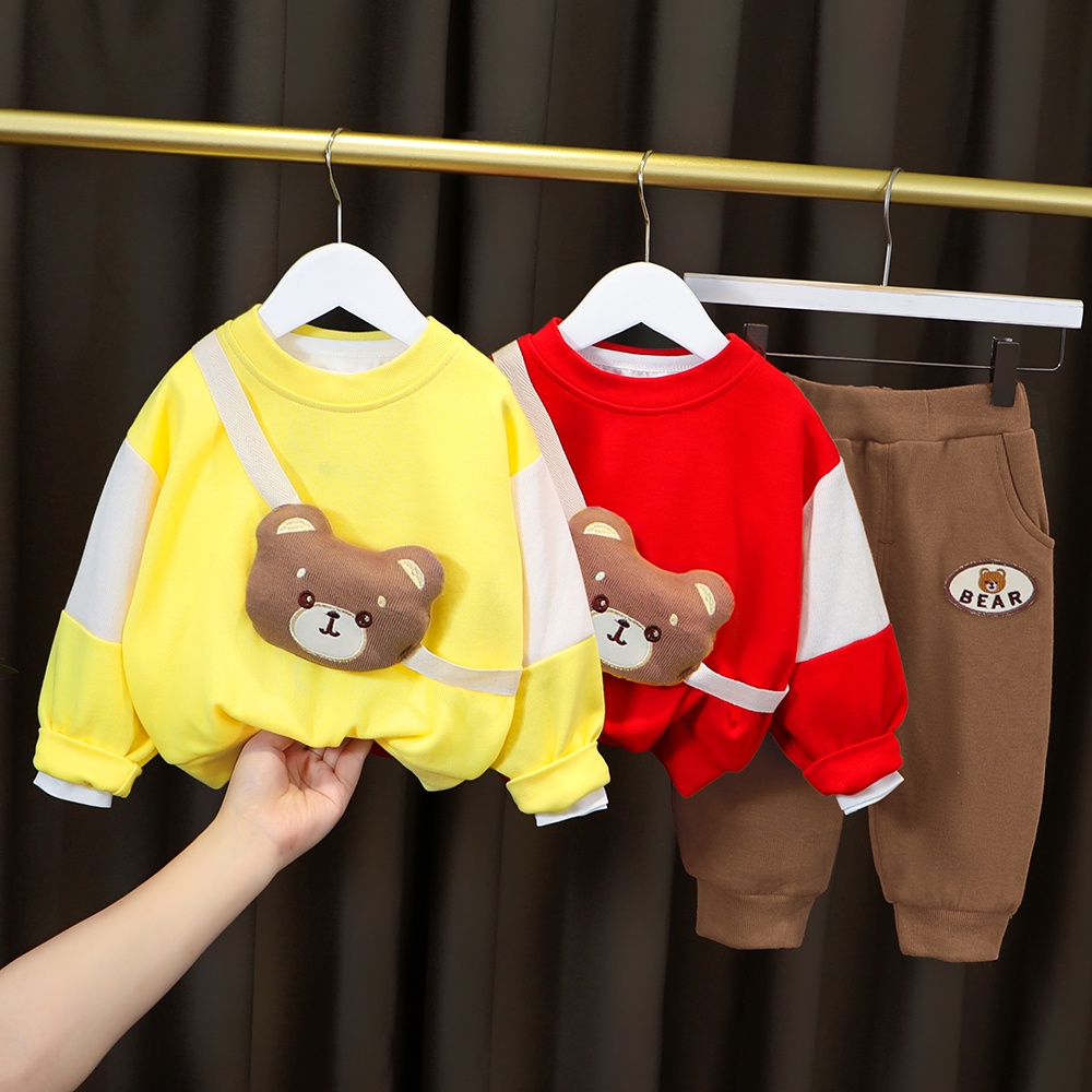 SCO - 435  Setelan Sweater Anak HARLEY BEAR / TREND BOY import PREMIUM / Outfit Anak laki - laki imp