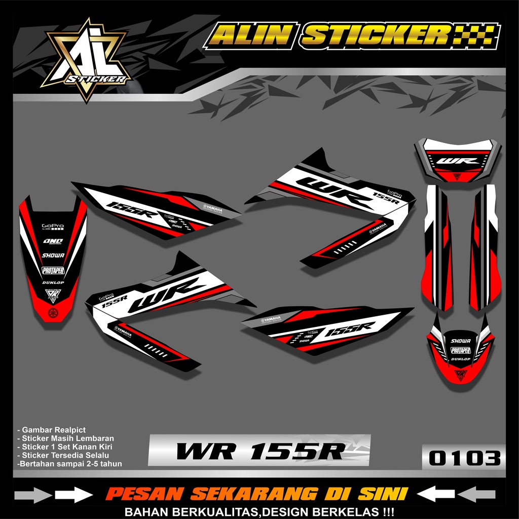 0103 Sticker Striping Wr 155R Semi Full Striping Sticker Wr 155R Desain Racing