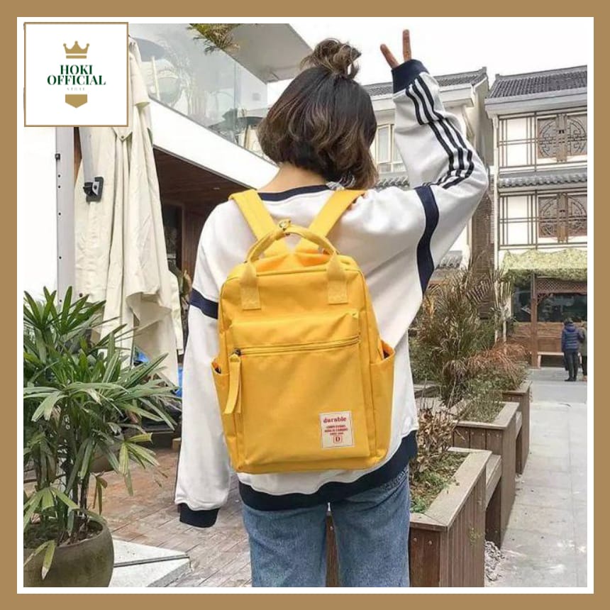 [COD] Tas Sekolah Wanita Ransel Bagpack Korea Desain Kotak Colorfull Tas Anak Perempuan SD SMP SMA Kuliah HokiOfficial