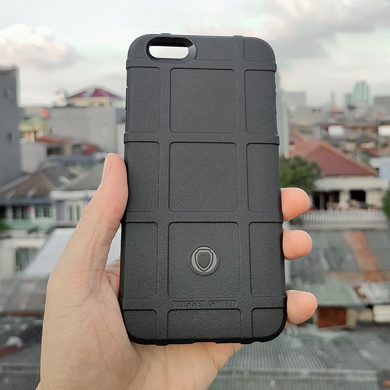 iPhone 6 Plus-6S Plus - Black Rugged Armor Case Cover