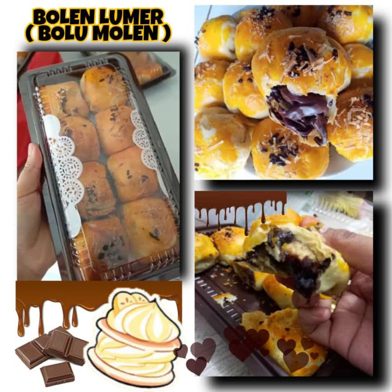 

Bolen Lumer Cokelat / Bolu Molen / Roti / Kue / Coklat Bolu Pisang Meler