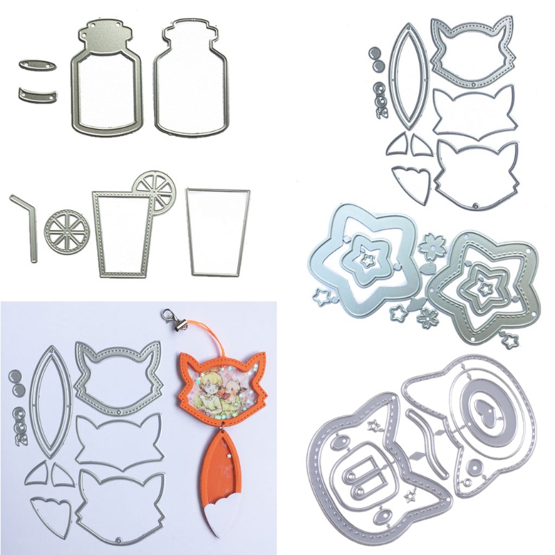 Siy Cetakan Stensil Cutting Dies Motif Botolbintang Bahan Metal Untuk Scrapbookcraft Diy