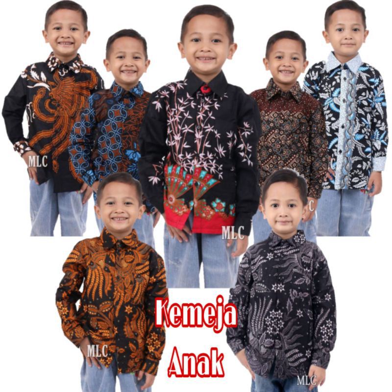 HEM KEMEJA BATIK LENGAN PANJANG ANAK COWOK SERAGAM SEKOLAH BAJU BATIK ANAK COWOK BATIK ANAK LAKILAKI