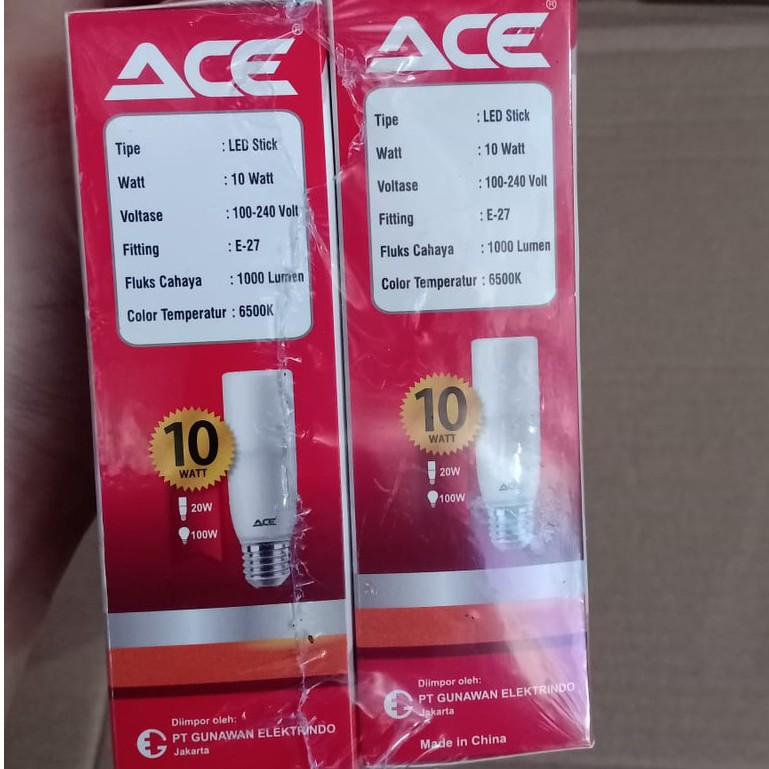 Lampu Bohlam LED Stick ACE 10Watt - ACE LED STICK Bulb 10 Watt 10W