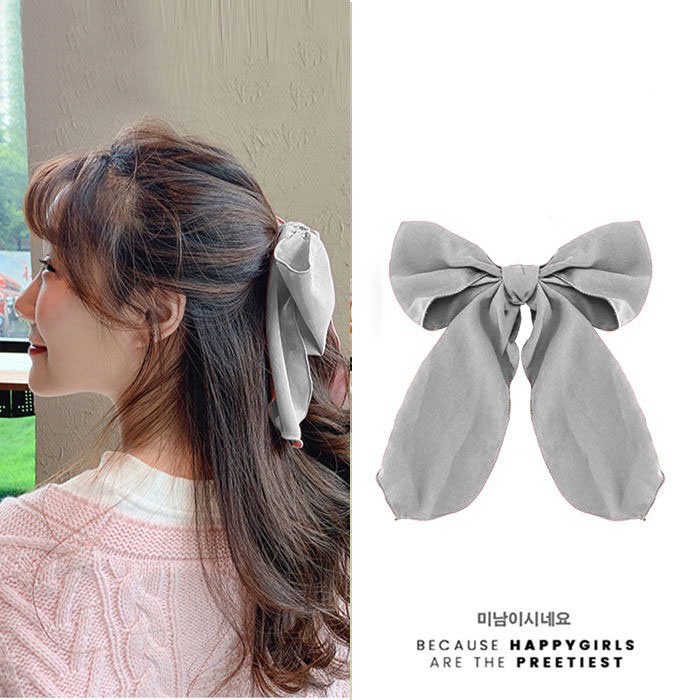 Ikat Rambut Korea Pita Ribbon Polos dan Pita Silk Print