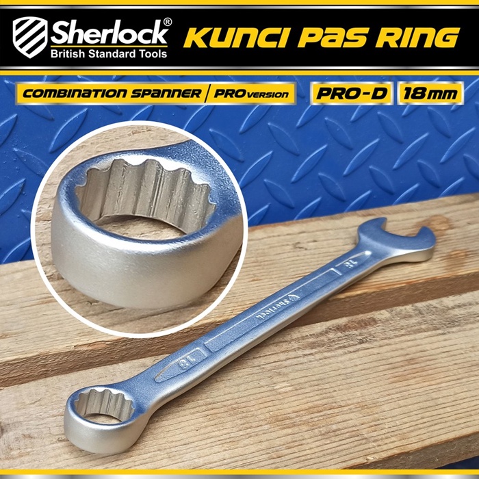 Kunci Pas Ring uk. 18 mm Original Sherlock (Pro-D Series) (1 Pcs)