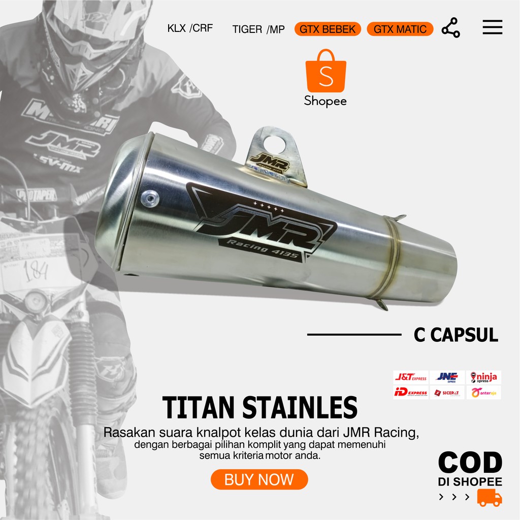 SILINCER KNALPOT RACING GTX BEBEK TYPE C CAPSUL  JMR RACING 4135