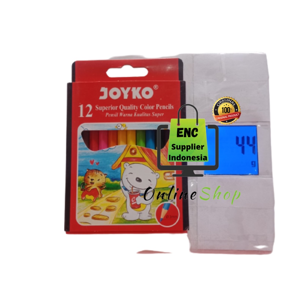 

joyko 12 w pensil warna 12 warna pendek 12w per set - enc.sup