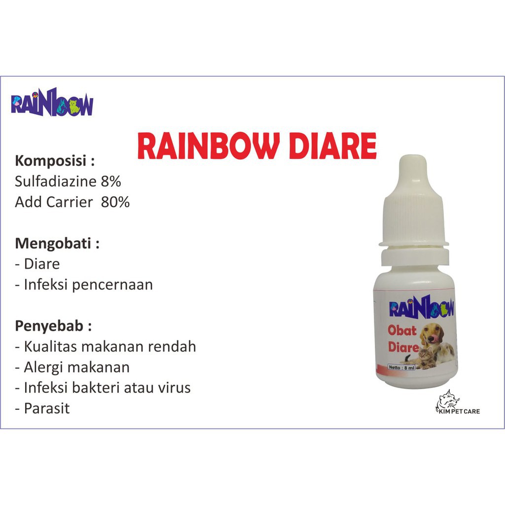 Obat Diare untuk Kucing, anjing, Kelinci - Rainbow