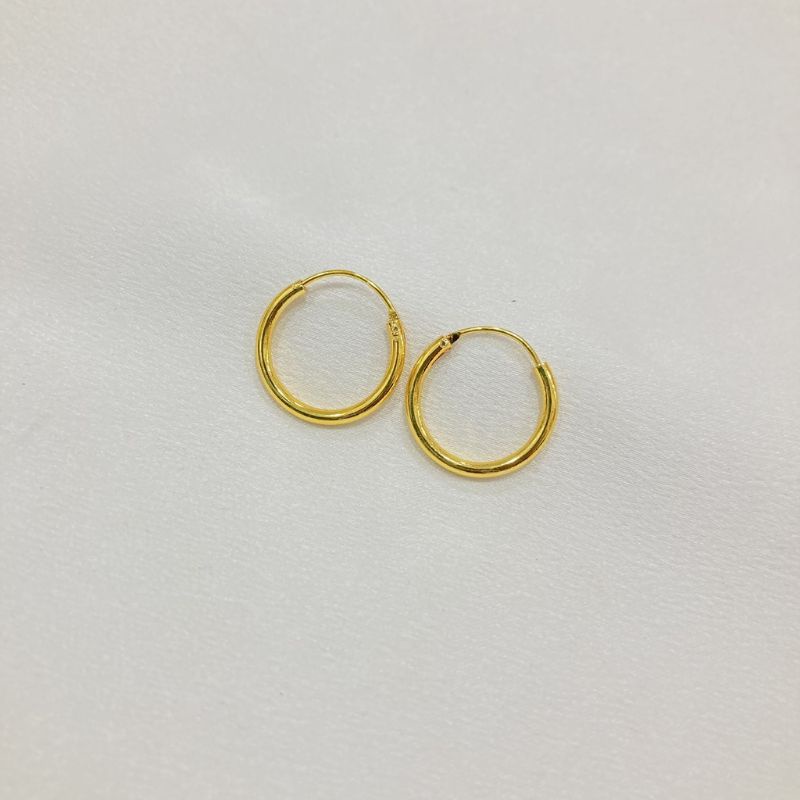 Anting Dewasa Gipsy Polos Warna 24 Karat Lapis Emas