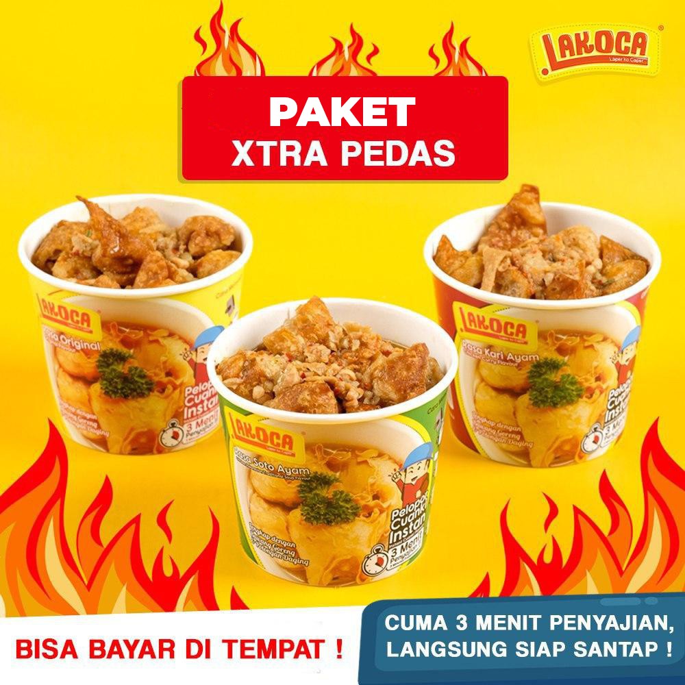 

Lakoca Paket Xtra Pedas | Bakso Aci Sepuasnya Bacica | Cuanki Instan Xtra Pedas Lakoca