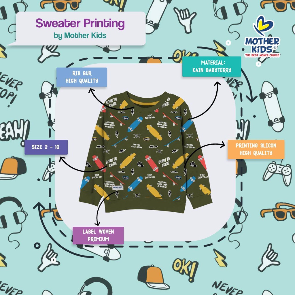 Sweater Fullprint Mother Kids