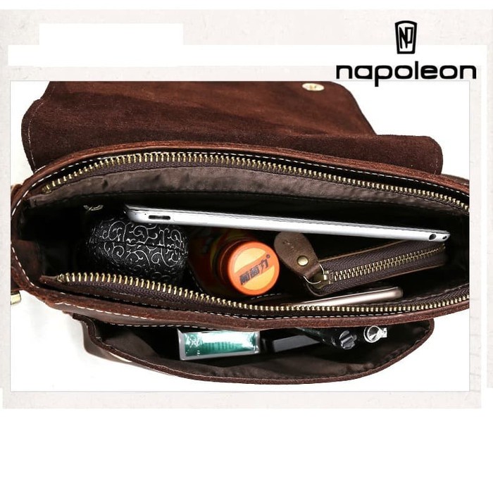 Tas Selempang Kulit Asli Crazy Horse Leather - TIGER by Napoleon