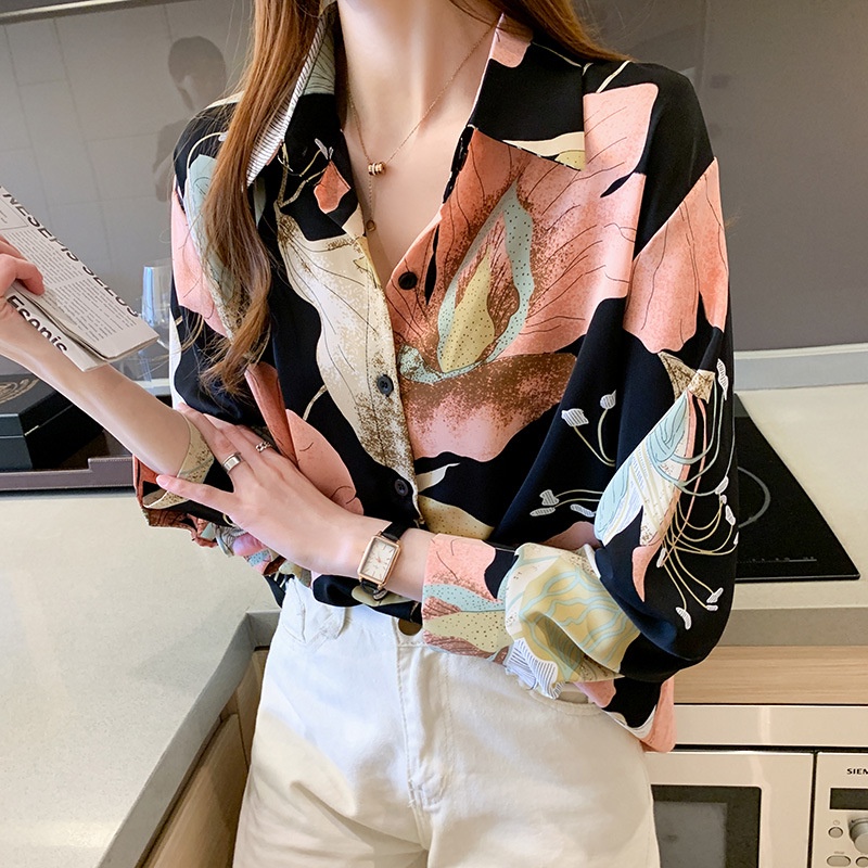 Korean Long Sleeve Spring Blouse Kemeja Wanita Lengan Panjang (S-XL) 2610