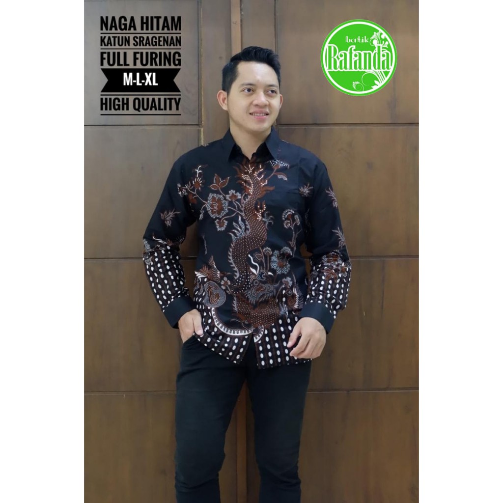 NAGA HITAM RAFANDA BATIKSOLOAMANAH BAJU KEMEJA BATIK SOLO PRIA LENGAN PANJANG PENDEK LAPIS FURING ATASAN BATIK PREMIUM MODERN KATUN HALUS PETA UNGGU ALDIANSYAH ANGGARA MERAH PEKSI JODO CEMPAKA HIJAU KOKO MODANG NAVY ADI PRAKASA 2 ARFANA ANGGARA PARANG KLA
