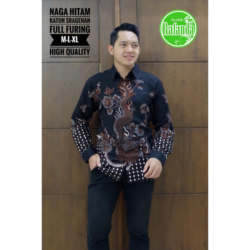 NAGA HITAM RAFANDA BATIKSOLOAMANAH BAJU KEMEJA BATIK SOLO PRIA LENGAN PANJANG PENDEK LAPIS FURING ATASAN BATIK PREMIUM MODERN KATUN HALUS PETA UNGGU ALDIANSYAH ANGGARA MERAH PEKSI JODO CEMPAKA HIJAU KOKO MODANG NAVY ADI PRAKASA 2 ARFANA ANGGARA PARANG KLA