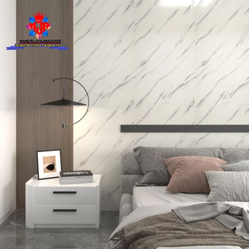 Wallpaper Stiker Marmer marble glossy Tebal Premium anti air minyak dan tahan panas