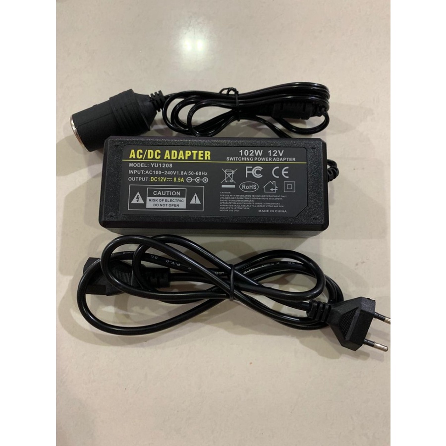 ADAPTOR KONVERTER AC DC PERALATAN MOBIL KE LISTRIK RUMAH PERALATAN MOBIL KE LISTRIK DC 12V