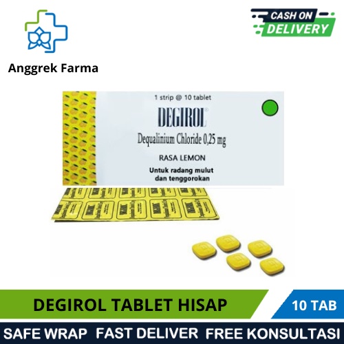 DEGIROL/OBAT SAKIT TENGGOROKAN/SARIAWAN/ANTISEPTIK RONGGA MULUT/TABLET HISAP
