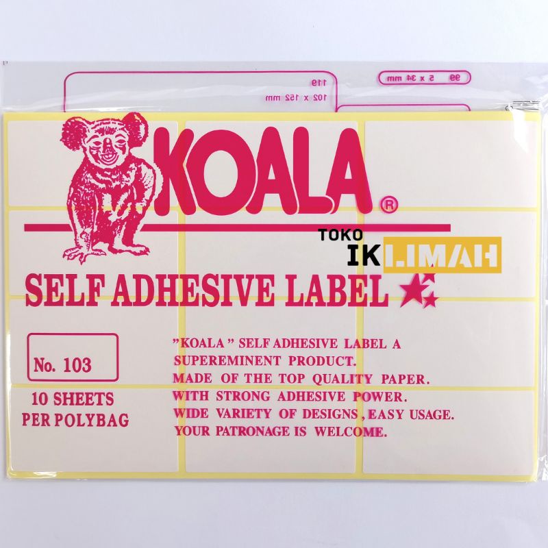 

Kertas Sticker Label Koala No. 103 32 x 64 mm