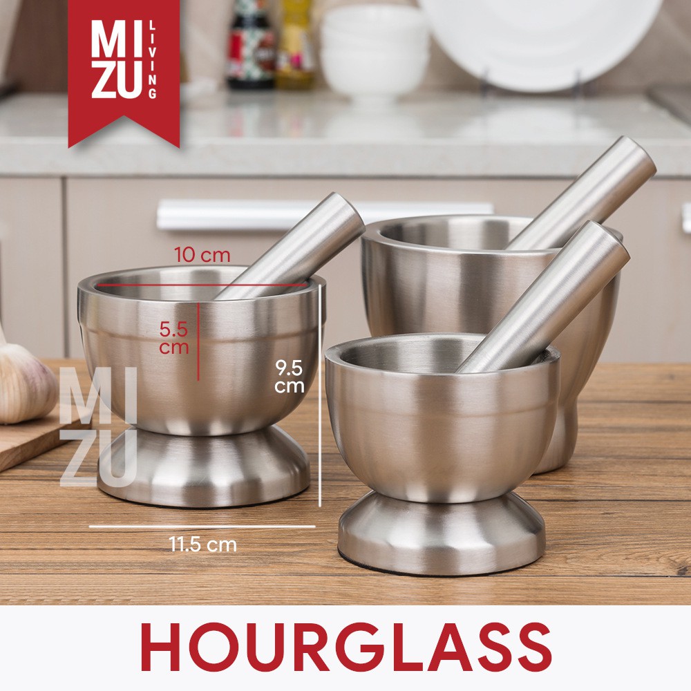 TSUBUSU S Mortar Pestle Ulekan Cobekan Tumbukan Obat Stainless Steel-7